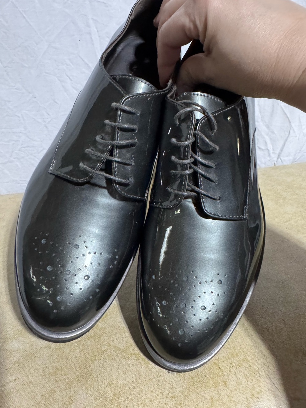 AGL Metallic lace up loafer Size 39.5